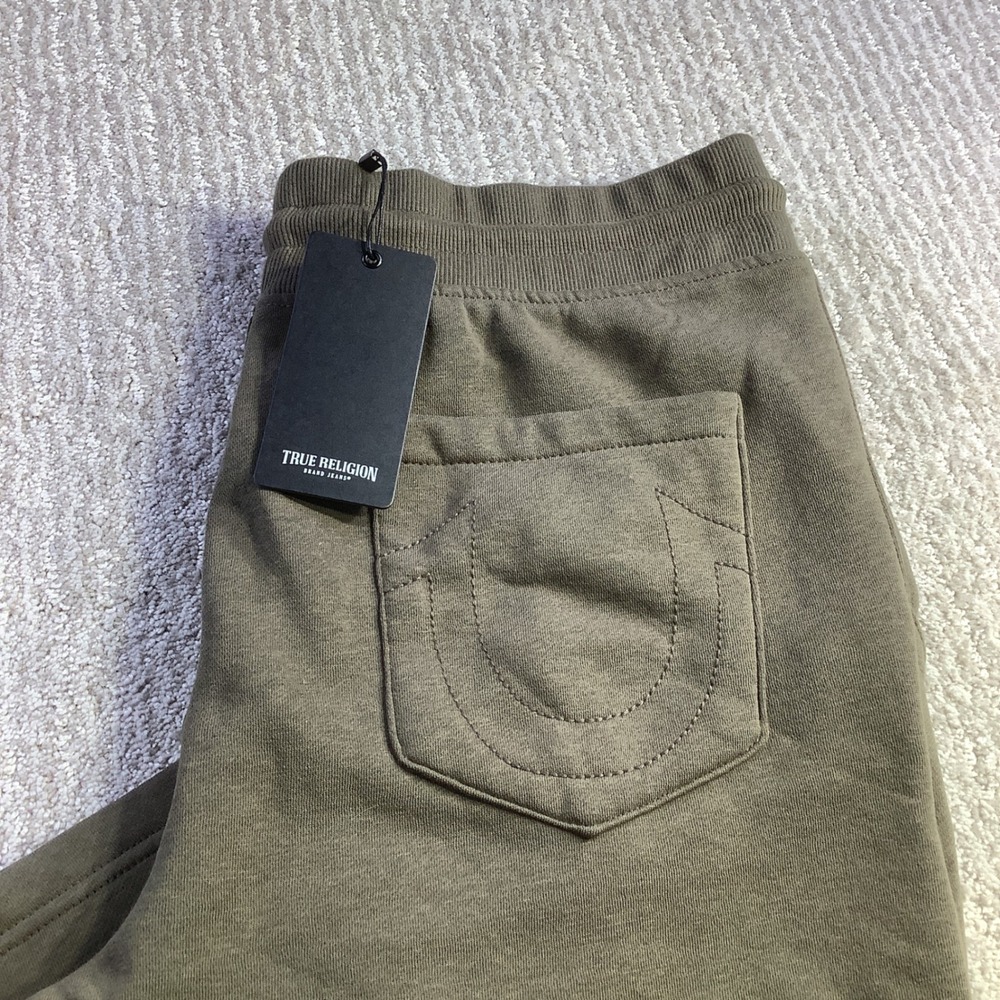 True Religion Brown Horseshoe Embroidered Straight Leg Sweatpants‎ Size M NWT